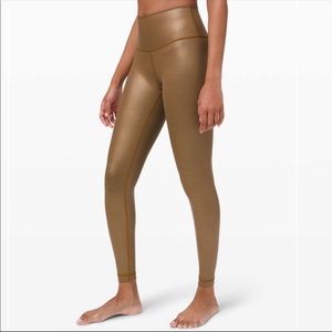 LuLulemon Metallic Copper Foil Leggings 28”